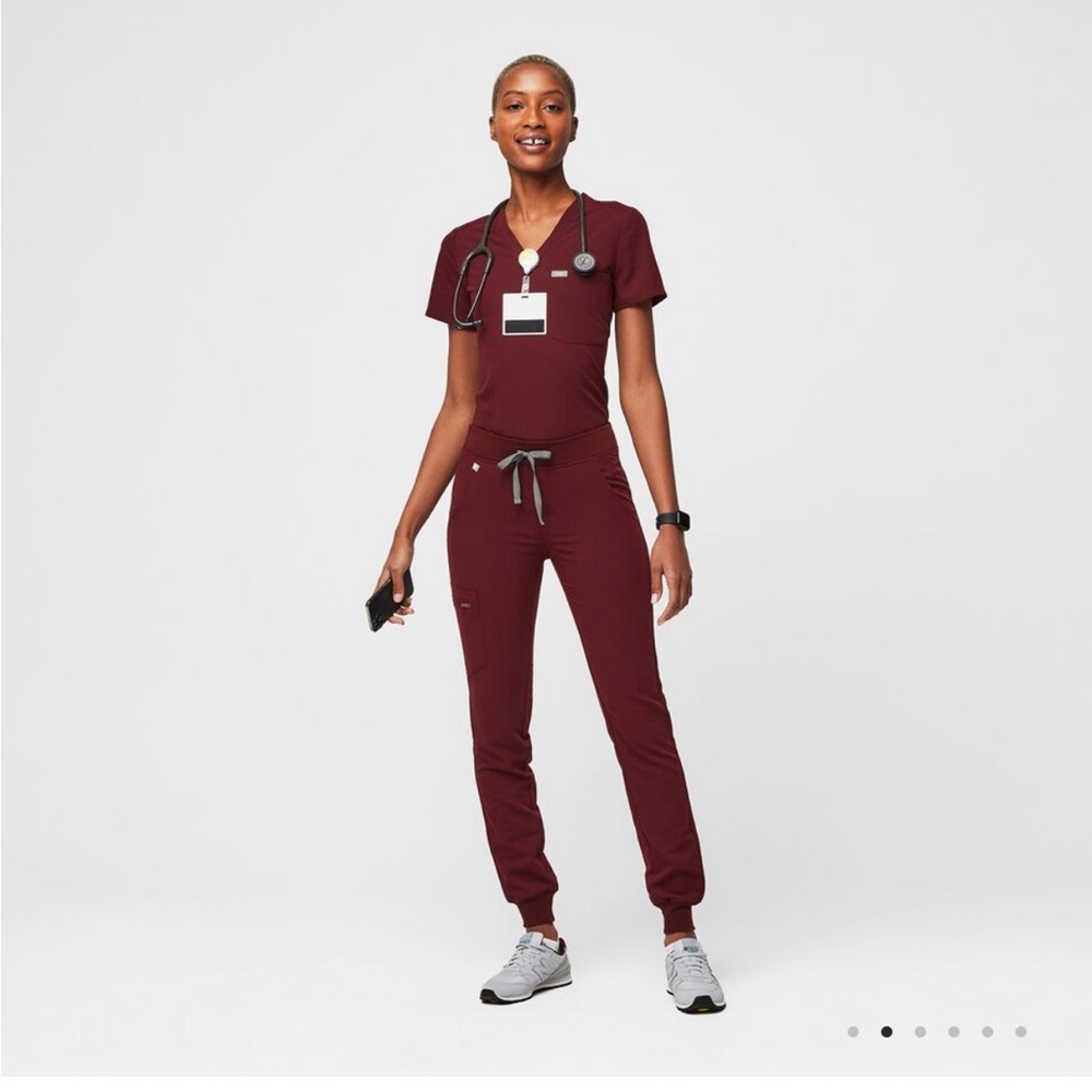 FIGS Burgundy Scrubs Set